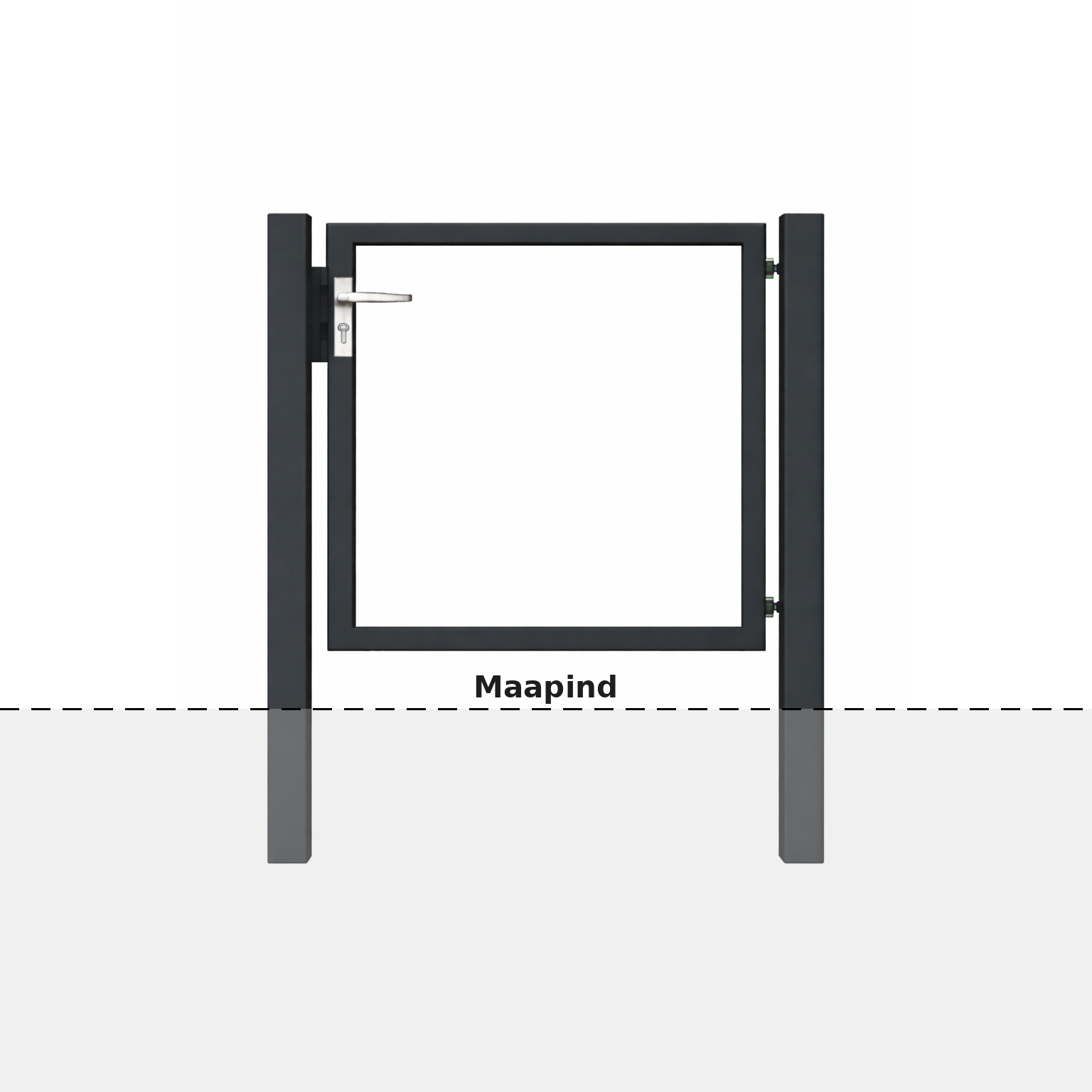 Hall täiteta jalgvärava komplekt postidega