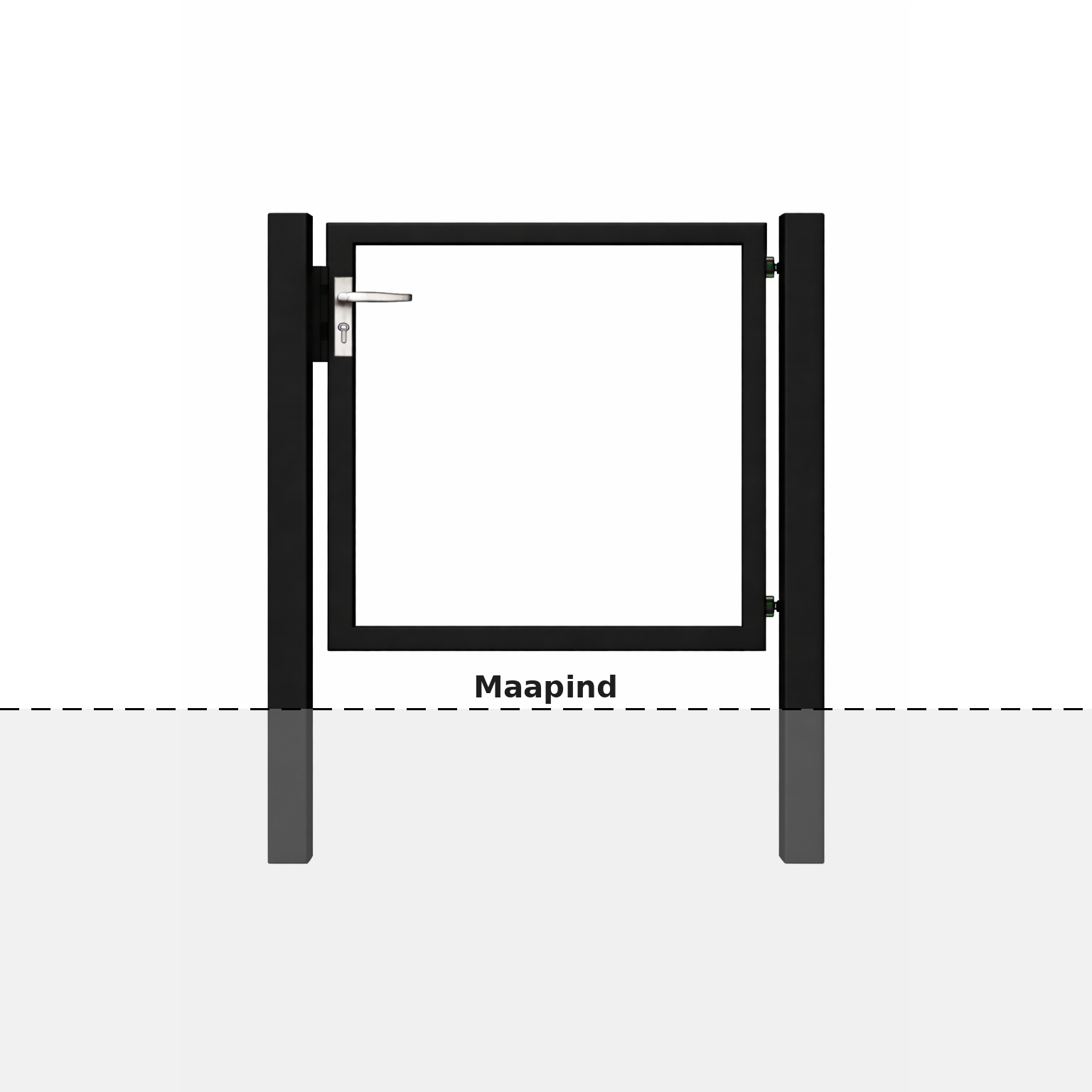 Must täiteta jalgvärava komplekt postidega