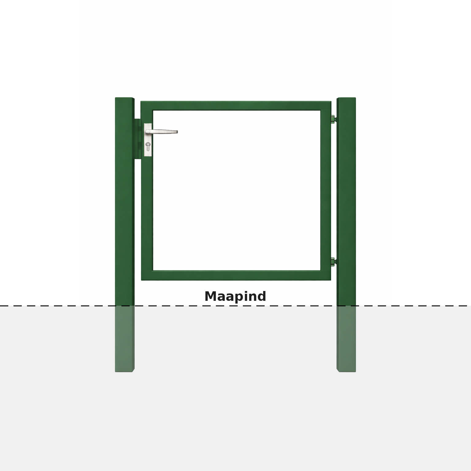 Roheline täiteta jalgvärava komplekt postidega
